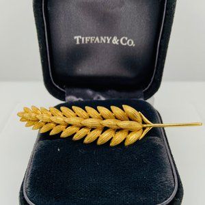 Authentic Tiffany and Co. Leaf Sheath Pin